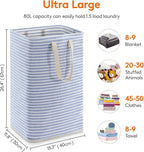 Lifewit 1 Pack Laundry Basket 80L Each, Collapsible Clothes Hamper with Reinforced Handles, Freestanding Waterproof Design fo