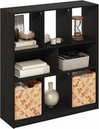 Furinno DALY Book Shelf, 8-Cube Bookshelf, Horizontal Cube Storage Organizer Bookcase, 10.9 x 35.4 x 39.4, for Living Room, B