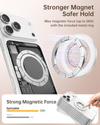 SYNCWIRE Magnetic Phone Ring Holder for MagSafe, 360° Rotation Cell Phone Grip Stand Finger Ring Kickstand Two-Sided Magnet Compatible with iPhone 17 Pro Max 16 15 14 13 12 MagSafe Accessories