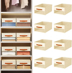 Homsorout Drawer Organizers and Storage - 8 Pack Foldable Pants Organizer with Clear Window & Handles, Fabric Closet Organize