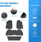 Nilight TPE Floor Mats for Honda Odyssey 2018 2019 2020 2021 2022 2023 2024 2025 2026 All Weather Custom Fit Heavy Duty Floor Liners