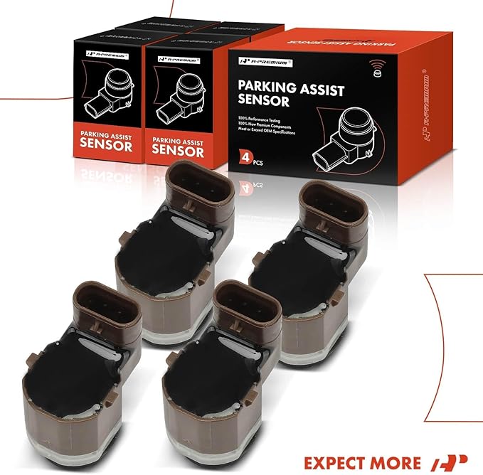 A-Premium 4-PC Reverse Backup Parking Assist Sensor Compatible with Select BMW Models - 528i, 528i xDrive, 535d, 535d xDrive,
