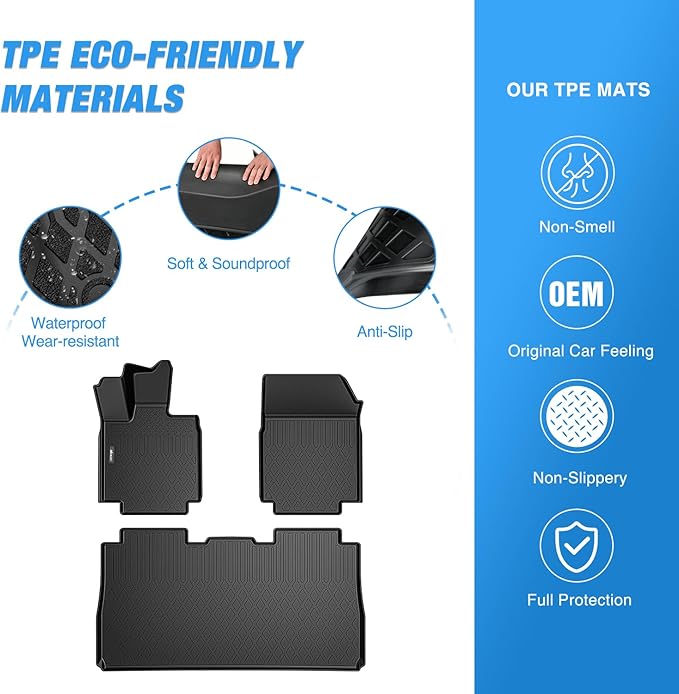 Nilight Floor Mats for Tesla Cybertruck Cyber Truck 2023 2024 2025 2026 All Weather Custom Fit Heavy Duty Floor Liners