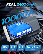 AUTOONE 10000A Car Jump Starter 24000mAh Car Battery Jumper Starter Portable 12V (All Gas/All Diesel) 168W DC Jump Box for