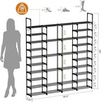WOWLIVE 4 Row 10 Tiers Extra Large Shoe Rack Big Tall Metal Shoe Shelf, Heavy Duty Organizer for Closet Entryway, Boot Rack S