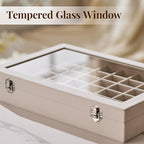 48 Grid Earring Organizer and Storage: Velvet Jewelry Tray with Lid, Jewelry Box for Studs, Earrings, Rings, Necklaces, Dress