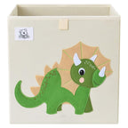 CLCROBD Foldable Animal Cube Storage Bins Fabric Toy Box/Chest/Organizer for Toddler/Kids Nursery, Playroom, 13 inch (Tricera