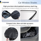 4-Pack Car Window Shades, Static Cling Foldable Sun Shades, 99% UV & Glare Blocker. Semi-Coverage Design for Unobstructed View, Universal Fit for Most Cars, SUVs, Minivans — Perfect for Road Trips.