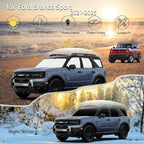 KMF 8pcs Thicken Sun Shades for Ford Bronco Sport 2021-2025 2026 Accessories, Custom Fit Full Car Window Covers Sunshade for Windshield Side Rear, UV Block and Blackout Privacy for Camping Outdoor