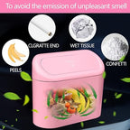 NBTEPEM Pink Car Trash Can with Lid - 2 Pack, Mini Auto Garbage Can with 60 Trash Bags, Leakproof Automotive Garbage Container Bin, Multipurpose Organizers and Storage for Car, Home, Office (Pink)