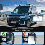 Passenger Side Upper Mirror Glass for 2015-2023 Ford Transit 150 250 350 HD - Heated OE Replacement with Backing Plate, Fits CK4Z-17K707-C, Right Side Mirror for Van, Anti-Vibration Mirror