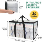 BALEINE 8-Pack Oversized Moving Bags with Reinforced Handles, Heavy-Duty Storage Tote for Clothes, Moving Supplies (Clear, 8-