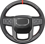 MEWANT Steering Wheel Cover for GMC Sierra Steering Wheel Cover for GMC Sierra 1500 / Sierra 1500 Limited/Sierra 2500 / Sierra 3500/ Yukon (XL) Hive Microfiber Leather