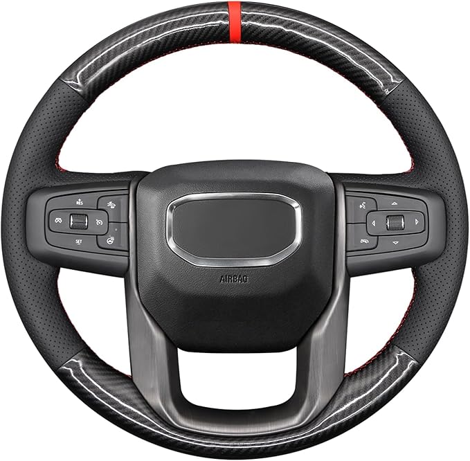 MEWANT Steering Wheel Cover for GMC Sierra Steering Wheel Cover for GMC Sierra 1500 / Sierra 1500 Limited/Sierra 2500 / Sierra 3500/ Yukon (XL) Hive Microfiber Leather