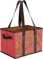 Foraineam Reusable Grocery Bags Set Durable Heavy Duty Tote Bag Collapsible Grocery Shopping Box Bag with Reinforced Bottom