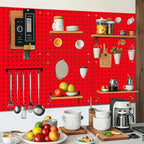 6 Pack Steel Peg Board,Universal 1/8 and 1/4 Pegboard Accessories,Ideal for Garage Tool Storage, Office Organization, Craft R