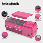 LIBZAKI Oversize 4 in 1 Car Trunk Storage Organizer, Multi Compartment Collapsible Trunk Storage Box with Cooler Bag for Car