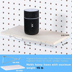Blulu 4 Set Large Pegboard Shelf Kit Fiberboard peg Board Shelving Storage Brackets Stain Resistant Peg Board Organizer Shelv
