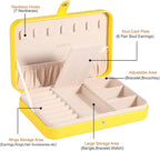 LANDICI Small Jewelry Box for Women Girls, PU Leather Travel Jewelry Organizer Case, Portable Jewellery Storage Holder Displa