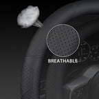 Yangday Leather Steering Wheel Cover for Ford F150 F250 F350, 15.5-16 inches Car Steering Wheel Cover with Non-Slip Breathabl