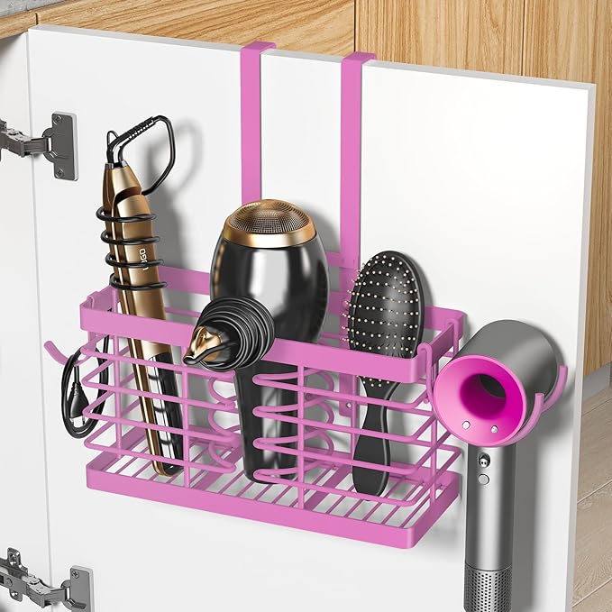 Sevenblue Hair Tool Organizer, 3-in-1 Universal Hair Dryer Holder, Adjustable Height Metal Blow Dryer Holder Wall Mounted/Ove