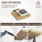 12 Inch Floating Shelves, 12" Deep Floating Shelf Wall Mounted, 12" Wall Shelves, Rustic Deep Bookshelf, Extra Deeper Display