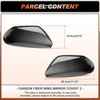 ACLONG Mirror Cover Caps Compatible with Toyota Camry 2018 2019 2020 2021 2022 2023 2024 2025 Carbon Fiber Side Mirror Cap Replacement Trim-Driver & Passenger Side-2 PCS