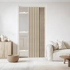Jilron Accordian Door Curtain, 100% Blackout Folding Magnetic Doorway Curtains,Linen Style Closet Doors,for Room Divider,Priv