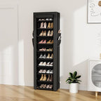 VTRIN Vertical Narrow Shoe Rack Organizer 10 Tier Tall Shoe Shelf Holds 20-22 Pairs with Non-Woven Dustproof Cover for Closet