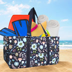 NGIL Extra Large Utility Tote Reusable Grocery Bag Oversized Collapsible for Groceries, Storage, Picnic, Beach (Pastel Floral-Navy)