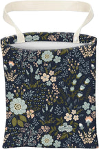 Car Trash Can, Cute Car Trash Bag, Hanging Car Organizer and Storage Bag, Trash Bin for Car Accessories, Vehicle, Travelling, Camping Dark Blue Florals