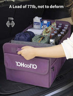 YOHOOLYO Car Trunk Organizer for SUV 72L Large Capacity Collapsible 4 Compartment Storage, Multicolor Car Accessories for Wome