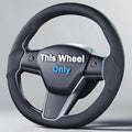 Steering Wheel Cover for 2017-2023 Tesla Model 3 2020-2024 Tesla Model Y, Leather Steering Wheel Cover for Tesla Model 3/Y Accessories, Black