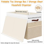 Large Toy Storage Box with Lid Upgraded Toy Storage Chest Organizer with Divider Foldable Toy Bin for Kids Boys Girls Playroo