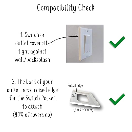 The No Screwups Switch Pocket Wall Organizer and Key Hook (Black, 1-Pack): Installs in Seconds on Any Switch or Outlet with N