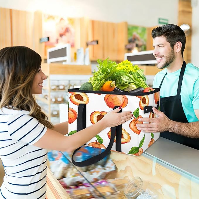Reusable Grocery Bag, Foldable Large Shopping Tote Bag for Groceries Kitchen Picnic Car Trunk
