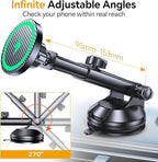Coolpow for MagSafe Car Mount Charger【Ultra Magnet】 Magnetic Phone Holders for Your Car Charger【Windshield+Vent+Dash】 Magnetic Wireless Car Phone Holder Charger Car Mount for iPhone 17 (Carbon Fiber)
