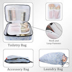 U+U 8 Set Compression Packing Cubes - Ultralight Travel Organizers with Laundry Bag and Cosmetic Bag, Space-Saving Suitcase O