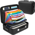 Fireproof Document Box, Hard Case Design Waterproof & Fireproof File Organizer with Lock and 13 Pocket Accordion File Folder,