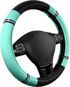 Road Comfort Leather Steering Wheel Cover – Premium Anti-Slip Car Steering Wheel Grip Cover – Universal Fit for 14.5”–15.5” C