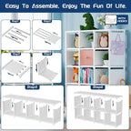 Mavivegue 20 Cube Book Shelf, Storage Organizer, Large DIY Bookcase, Metal Cube Bookshelf, Cubbies Closet Storage Organizer S
