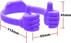 Honsky Cell Phone Tablet Stands (Pack of 5) Thumbs-up Cellphone Holder, Tablet Display Stand, Mobile Smartphone Mount Cradle for Desk Desktop - Universal, Multi-Angle, Cute, Purple