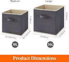 Lifewit Storage Cubes, Foldable Decorative Fabric Storage Baskets for Organizing Home Organizers with Handles for Shelves, Cl