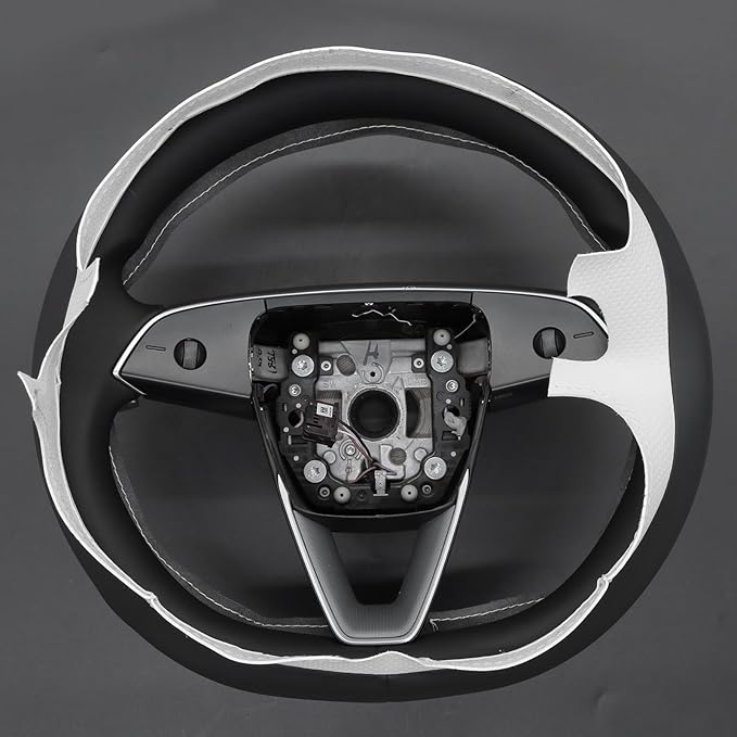 MEWANT DIY Stitching 3D Style Steering Wheel Cover Wrap for Tesla Model 3 Highland 2023-2025/Model Y 2025 Highland for Tesla Model 3/Model Y Accessories(3D Style)
