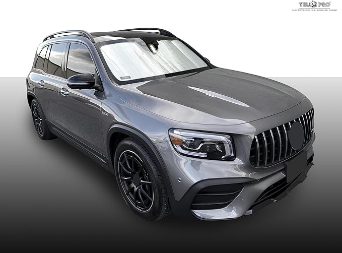YelloPro Custom Fit Front Windshield Reflective Sunshade for 2020 2021 2022 2023 2024 2025 2026 Mercedes-Benz GLB-Class SUV, Sun Shade Protector Accessories [Made in USA]