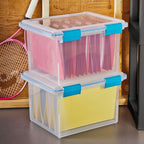 Sterilite 4-Pack Gasket Box, Weather-Resistant Storage Bins with Latching Lids, 32 Quart - Heavy-Duty Organizing Containers f