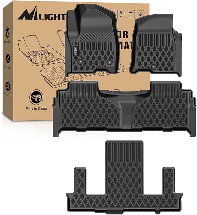 Nilight TPE Floor Mats for Chevy Tahoe GMC Yukon Denali Cadillac Escalade Bucket Seats 2021 2022 2023 2024 2025 2026 All Weather Custom Fit Heavy Duty Floor Liners