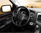 Hoolcar Interior Steering Wheel Cover ABS Trim for 2010-2017 Dodge RAM 1500 Accessories, Carbon Fiber