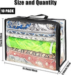 10 Pcs Extra Large Clear Travel Packing Cube，16 x 12 x 4 Clear Vinyl Zippered Storage Bags See Through Moving Bag Plastic Sto