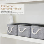 Storage Baskets for Shelves 11.8x7.9x5.2 Inch, Foldable Fabric Storage Bins with Handles, Small Storage Baskets for Organizin